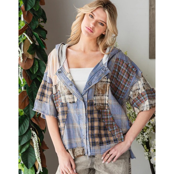 #105 Oli & Hali Multicolor Plaid Button Down Shirt - Picture 2 of 8